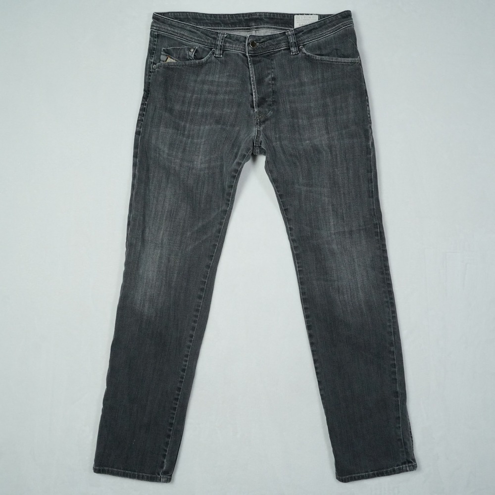 Diesel Darron Regular Slim-Tapered Grey Wash Stretch Jeans Size 33x32 008D4